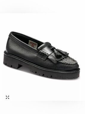 G.H.BASS Women's Esther Kiltie Tassel Lug Loafer Flats Harris Tweed